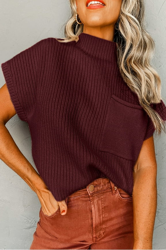 Essential Ribbed Min Red Sweater: Soft & Stylish!