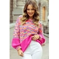 thumbnail image 1 of Ushdele Flirty Drop Shoulder Sweater - Versatile Rainbows for Anytime!, 1 of 8