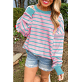 thumbnail image 1 of Ushdele Flirty Pink Stripes - Easy Fit Sweater, Your Style Staple!, 1 of 8
