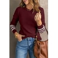 thumbnail image 1 of Ushdele Flirty Red Striped Knit Sweater - Elevate Your Winter Look!, 1 of 8