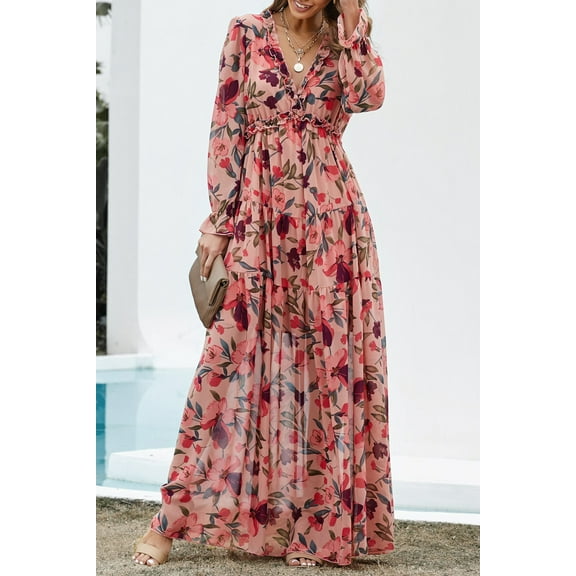 Ushdele Floral Elegance Maxi: Unique Lotus Charm for You
