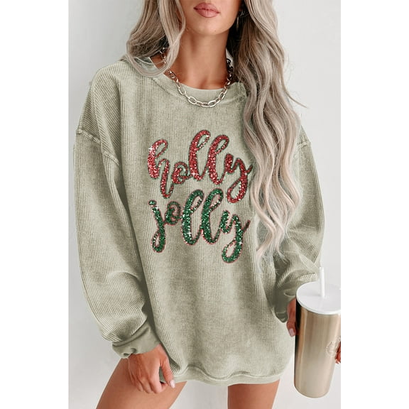 Ushdele Sparkling Sequin Crewneck - Festive & Comfy for Women!