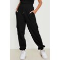 thumbnail image 1 of Ushdele Stylish Black Waffle Cargo Jogger Pants - High Waist, Comfort Fit, All Sizes Available, 1 of 8