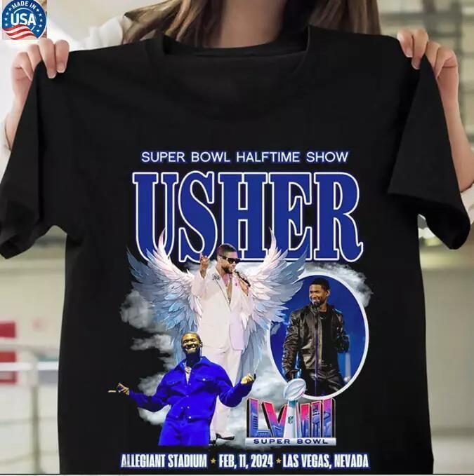 Usher 2024 Halftime Show Las Vegas T Shirt Full Size S5XL Unisex