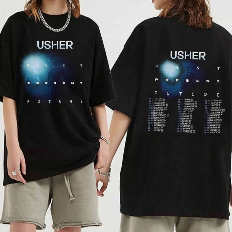 Usher 2025 Tour Shirt, Usher Fan Shirt, Usher Past Present Future 2025