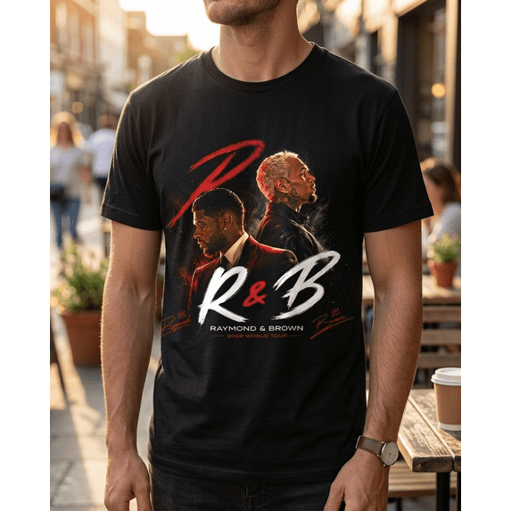 Usher & Chris Brown R&B Raymond & Brown World Tour Graphic T-Shirt