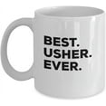 thumbnail image 1 of Usher Mug - Best Usher Ever Coffee Cup - Usher Gifts For Kids Church Wedding Men - Thank You - Inexpensive Under $20 Or Add To Gift Bag Basket Box Set, 1 of 2