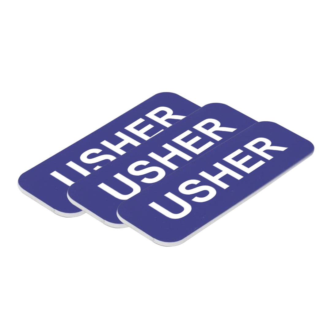 Usher Name Tag - Pack of 3 (Brushed Silver) - Walmart.com