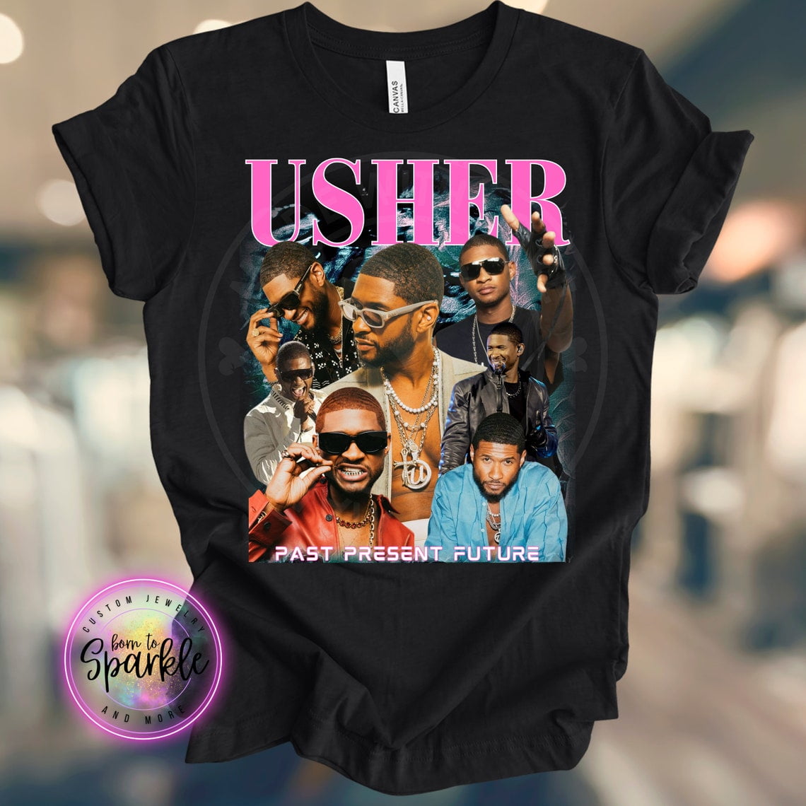 Usher Past Present Future Tour 2024 Retro TShirt, Usher Concert 2024