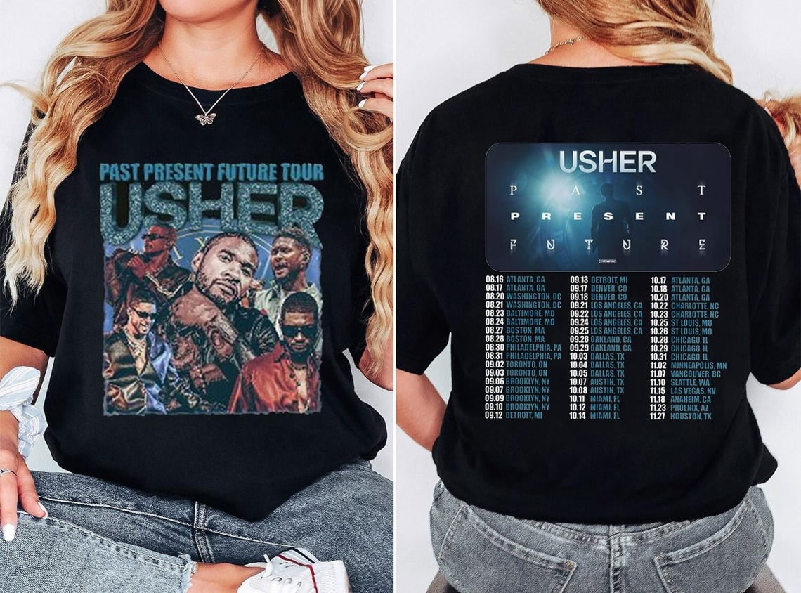 Usher Past Present Future Tour 2024 Shirt, Usher 2024 Concert Shirt