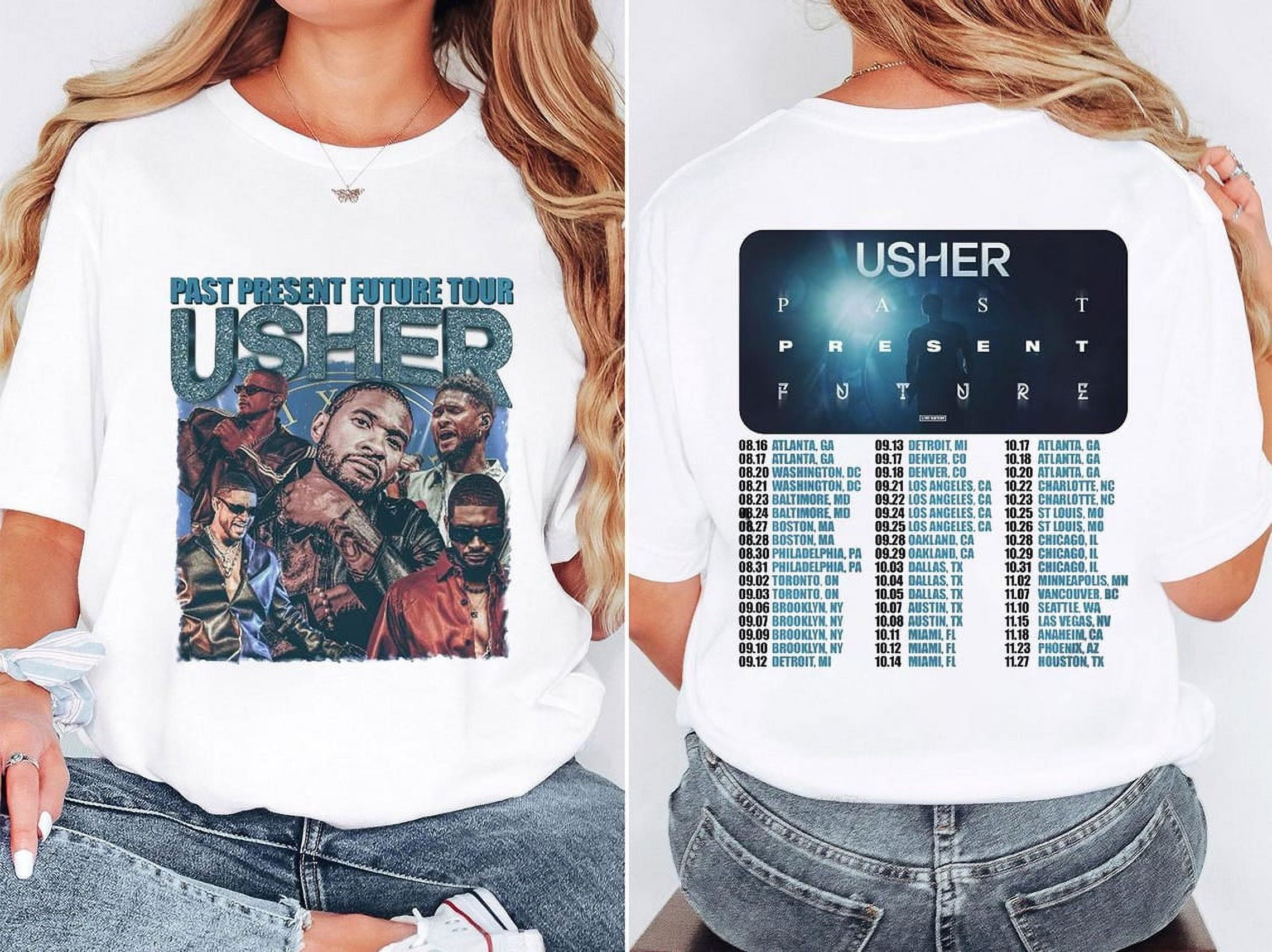 Usher Past Present Future Tour 2025 Shirt, Usher 2025 Concert Shirt