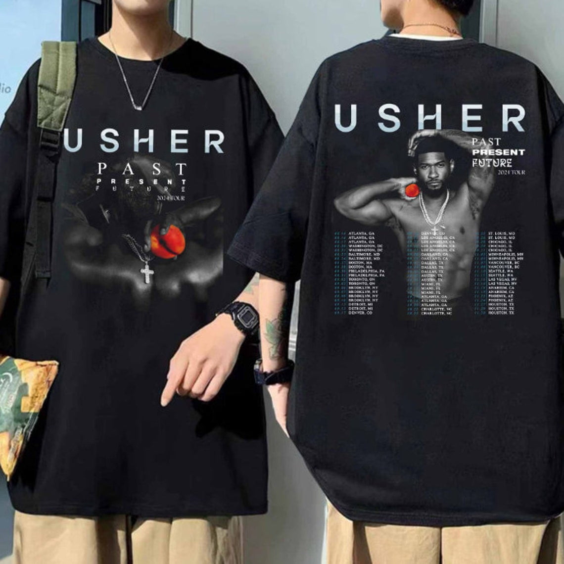 Usher Past Present Future Tour 2024 Shirt, Usher Concert 2024 Shirt ...