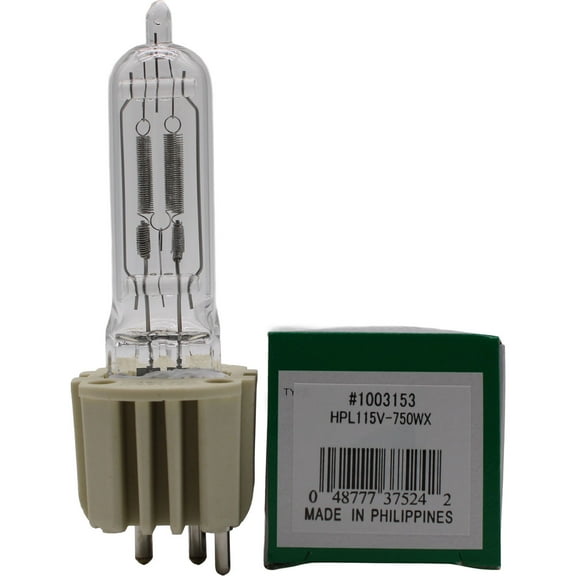 HPL 750W 115X+ 1500HR Stage & Studio Lamp HPL-750/115X+, JS115V-750WX - 1003153 - Powered by Ushio - 1 Unit per pack