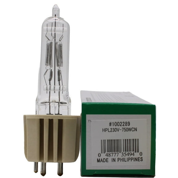 Ushio HPL 750W 230V+ Stage Lamp, 300-Hour Life, High-Power Illumination for Intense Stage & Studio Applications – Model 1002289 - 1 Unit per pack