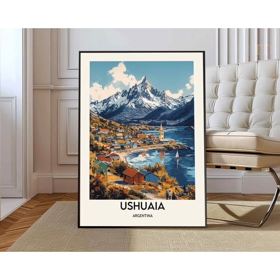 Ushuaia Argentina Patagonia Poster, Unframed Canvas 8x10in