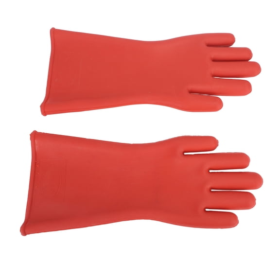 UsilkU 1 Pair Electrical Insulated Gloves Rubber Class 00 High Voltage Insulating Gloves for Electrician Repair 12KV, Black, 1 Count