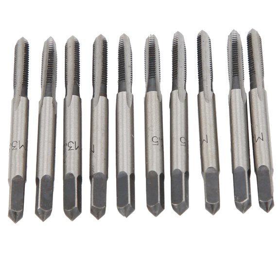 UsilkU 10-Piece Metric Tap Set Manual M3.5 Carbon Steel Hardware Machine Tools and Industrial Supplies, Includes 5 Taper Taps and 5 Plug Taps for Precision Threading and Metalworking Projects