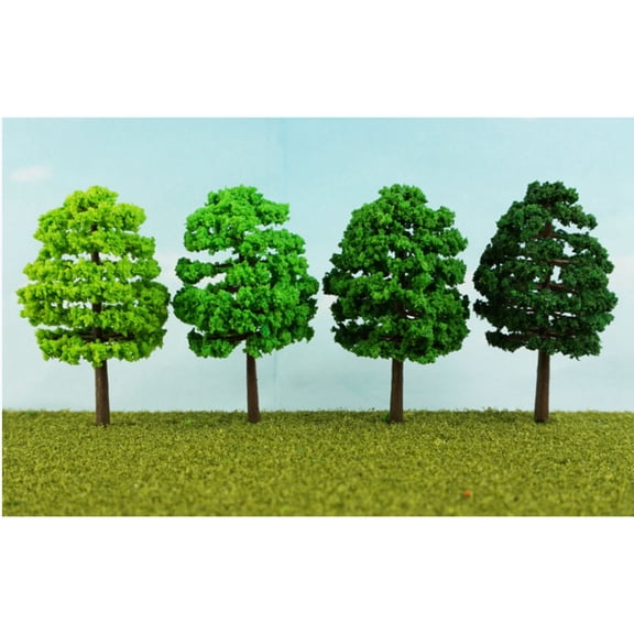 UsilkU 10 Pieces Plastic Model Trees Architectural Model Railroad Layout Garden Landscape Scenery Miniatures (3.5 inches / 9 cm)