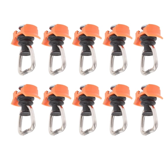 UsilkU 10PCS L Track Stud Fitting with D Ring Heavy Duty 1333lb Capacity L Track Rail Tie Down Fitting for Van Pickup Truck Orange (8.27 inches / 21 cm)
