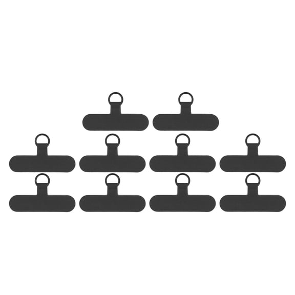 UsilkU 10Pcs Phone Tether Tab Universal Cell Phone Lanyard Patch Without Adhesive for Most Smartphones Preventing Dropping, Black (4.72 inches / 12.00 cm)