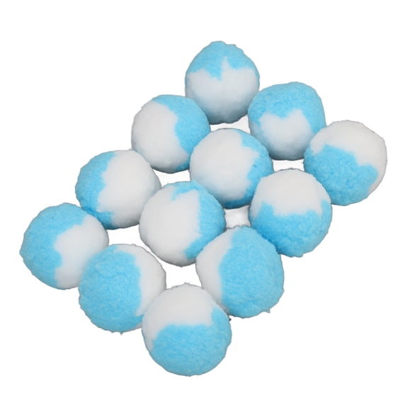 UsilkU 12pcs Cat Toy Balls Soft Elastic Quiet Interactive Plush Kitten Chewing Ball for Indoor Training Playing Blue Entertainment Toy for Active Felines (13 inches / 33 cm)