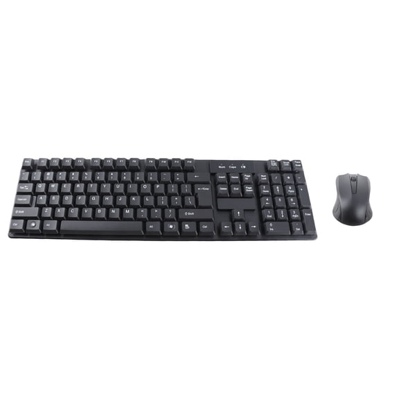 UsilkU 2.4G Wireless Keyboard and Mouse Combo Set Silent Portable 1600 DPI Desktop Accessories Pack for Laptop Notebook PC Computer Peripherals, 20.47x5.91x1.57 inches / 52x15x4 cm, Black