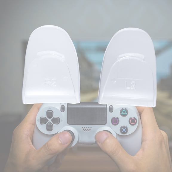 UsilkU 2 PCS Set Durable R2 L2 Buttons Trigger Extender Extension for PS4 Controller Transparent Edition Enhance Your Gaming Experience with 1.1 inches / 2.8 cm Sized Precision Attachments