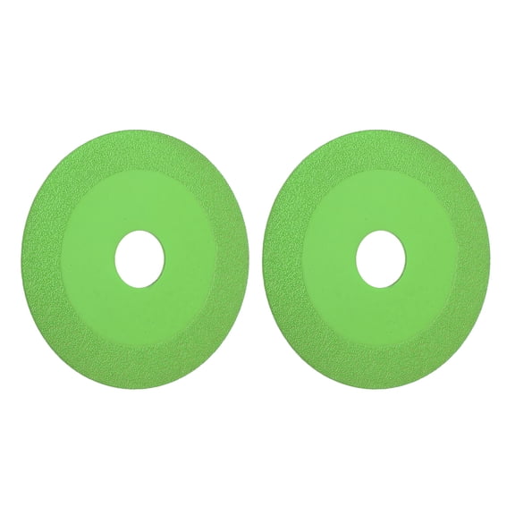 UsilkU 2 Pcs Glass Cutting Disc 3.94 in / 100mm Diamond Saw Blade Ultra-Thin Tile Grinding Wheel with 0.87 in / 22mm Arbor Hole for Crystal Wine Bottle Porcelain Jade Cutting and Polishing Green
