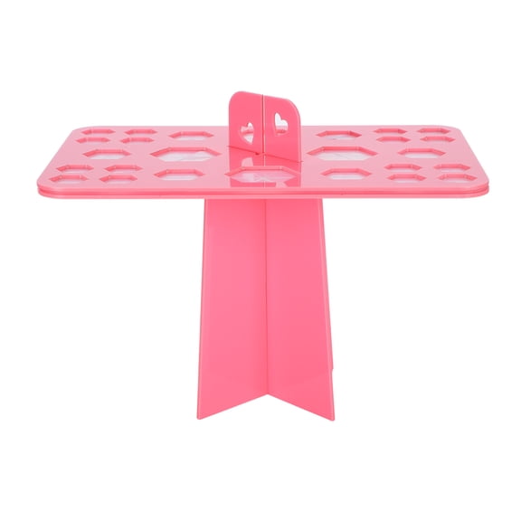 UsilkU 26 Hole Acrylic Makeup Brush Drying Rack Organizer Freestanding Space-Saving Cosmetic Brush Display Stand Shelf Tool (9.06 x 6.69 x 1.18 inches / 23.0 x 17.0 x 3.0 cm), Pink