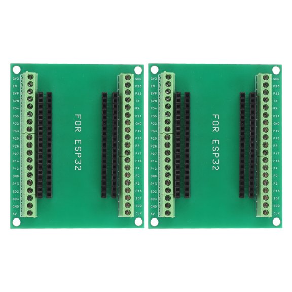 UsilkU 2Pcs ESP32 Breakout Board 38 Pin 2 in 1 Dual Core CPU Low Power Consumption Wireless WiFi Bluetooth Development Board