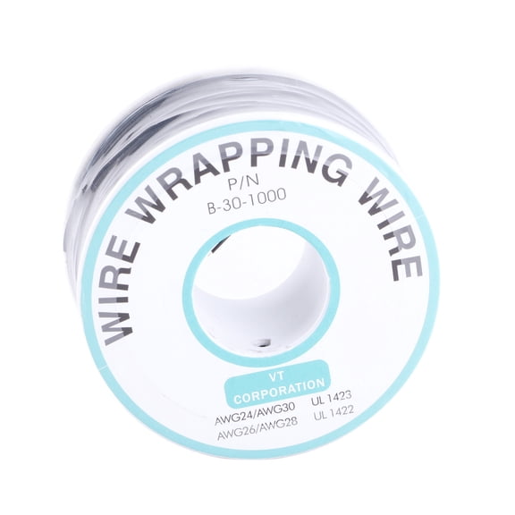 UsilkU 30AWG Tinned Copper Wrapping Wire Cable, 820 ft / 250 m Length, 0.6mm OD Single Core Circuit Board Jumper Wire for Electronic Test PCB Soldering, Flexible Insulation Electrical Wire Black