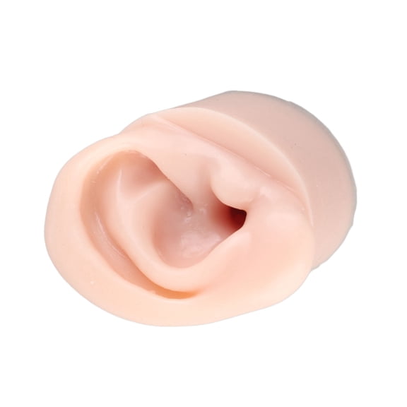 UsilkU 3D Silicone Right Ear Model Medium Skin Color Piercing Practice Tool for Earrings Display and Teaching 2.4 inches / 6 cm
