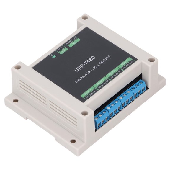 UsilkU 4 Channel Relay Industrial Grade Optocoupler Isolation Guide Rail USB TTL Control Relay Module (6.69 inches / 17 cm)