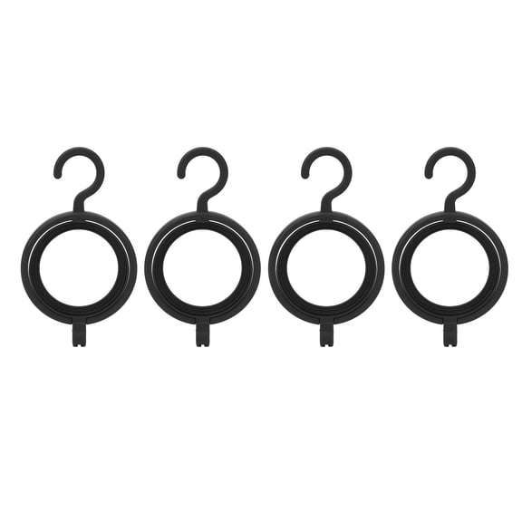 UsilkU 4pcs Collapsible Wig Hangers Portable Black Storage Racks Hanging Display Stands (9.06 in / 23 cm)