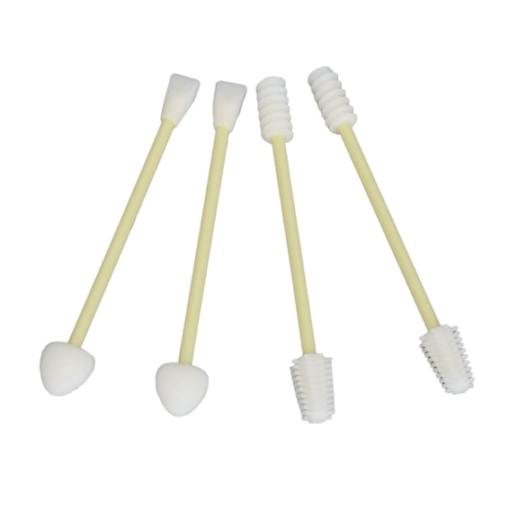 UsilkU 4pcs Silicone Cotton Swabs Reusable Makeup Swabs Double Tipped Cotton Buds for Ears Baby Beauty Cosmetic Application Tool Set with Storage Box Yellow[cite: 1]