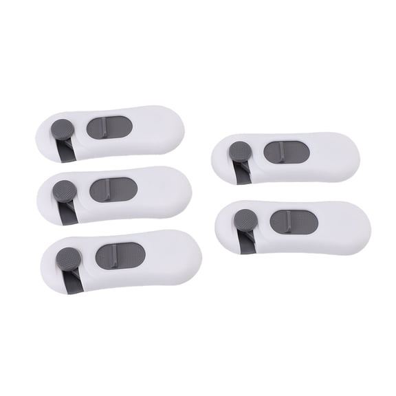 UsilkU 5 Pcs Baby Safety Cabinet Locks Child Proofing Kids Security Drawer Locks for Dual Opening Doors, Durable Plastic Protection for Infant and Toddler Home Safety, 3.9 inches / 10 cm, White