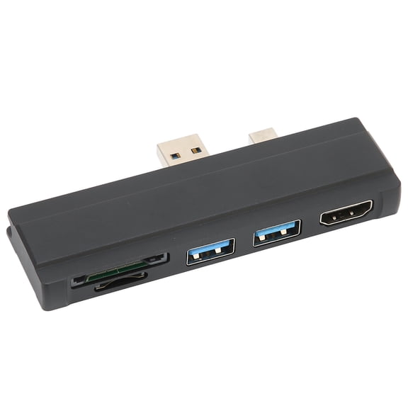 UsilkU 5-in-1 Laptop Docking Station for Surface Pro 4/5/6, USB 3.0 Hub Adapter with 4K HDMI Output, Dual Memory Card Reader High Speed 5Gbps Data Transfer, Aluminum Black