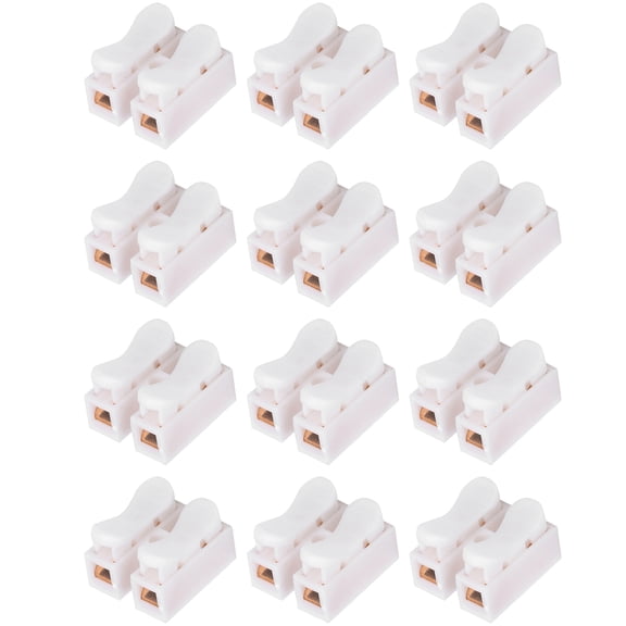 UsilkU 500Pcs 2 Pin Push Cable Connector Terminal Pure Brass Wire Quick Connect Clamp Parts CH-2 for Electrical Control Home Appliances Lighting 11.8 inches / 30 cm Package