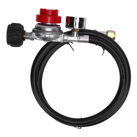 UsilkU 5FT High Pressure Propane Gas Regulator with 0-60psi Gauge, 0 to 30 PSI Adjustable Regulator Hose Assembly for RV, Van, and Trailer Propane Gas Tank Adapters (5 inches / 12.7 cm)