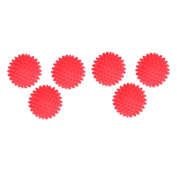 UsilkU 6Pcs Laundry Ball Non Toxic PVC Safe Reusable Household Supplies for Washing Machine Washer, Wrinkle Releasing Anti-Static Dryer Balls, Bright Red Color Pack of 6 (7.09 inches / 18 cm)