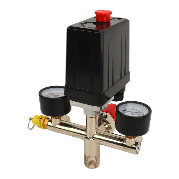 UsilkU Air Compressor Pressure Switch Dual Regulator Automatic Control Valve 0-12BAR 0-180PSI (7.09 inches / 18 cm)