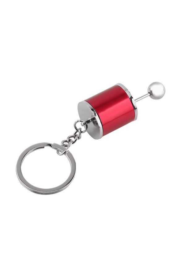 Auto Gear Shifter Model Keychain Keyring Car Part Shaped Metal Alloy Key Rings 6 Speed Manual Transmission Stick Shift Knob Creative Novelty Gift For Auto Enthusiasts Men Women (Red)