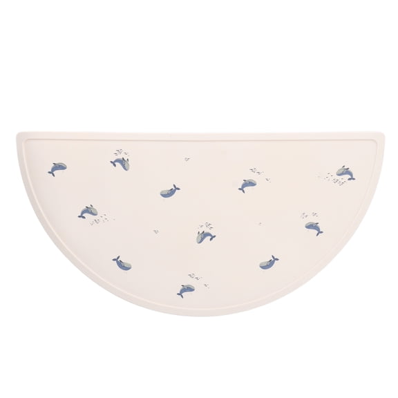 UsilkU Baby Meal Mat Silicone Waterproof Placemat For Toddlers 17.91 inches / 45.5 cm Whale Pattern Non Slip Feeding Mat For Home And Travel