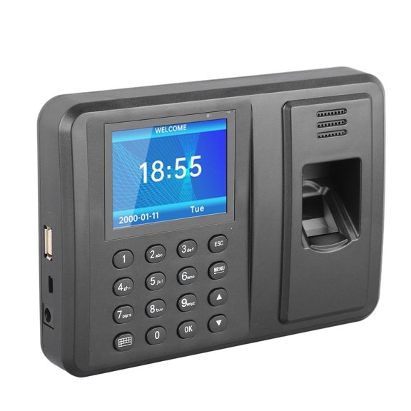 UsilkU Biometric Fingerprint Attendance Machine and Office Employee Time Clock Punch Machine for Small Business, Multi-Language Time Card Tracker with US Plug 11.4x5.9 in / 29x15 cm
