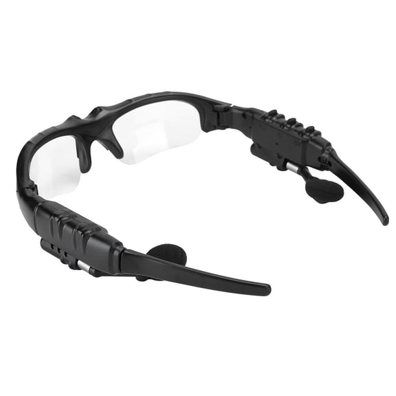 UsilkU Bluetooth 5.0 Sunglasses Open-Ear Headphones Solar Power Wireless Glasses Headset Stereo Earphone with Built-in Mic for Outdoor Sports, Transparent (Range: 32.8 ft / 10 m)