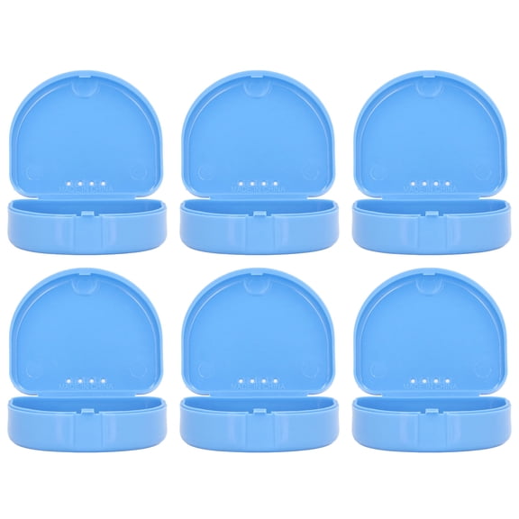 UsilkU Compact Denture Box Plastic Orthodontic Retainer Storage Case for Mouthguards Tooth Aligner and False Teeth Portable Dental Guard Container, 10 Inches / 25.4 cm, 12 Pack