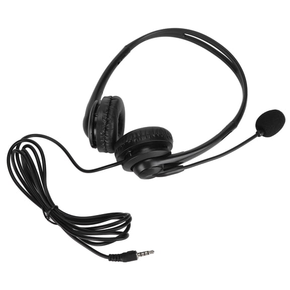 UsilkU Customer Service Headset Hands Free Stereo Corded Over-Ear PC Noise Cancelling Headphone with 3.5mm Connector for Phone Sales, Online Schooling and Professional Office Video Gaming Black