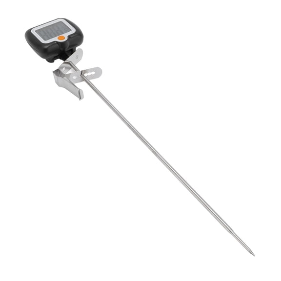 UsilkU Digital Candy Thermometer with Pot Clip, Premium 304 Stainless Steel Long Probe High Accuracy Fry Oil Thermometer For Cooking and Baking, 13 inches / 33 cm Length, Battery Included
