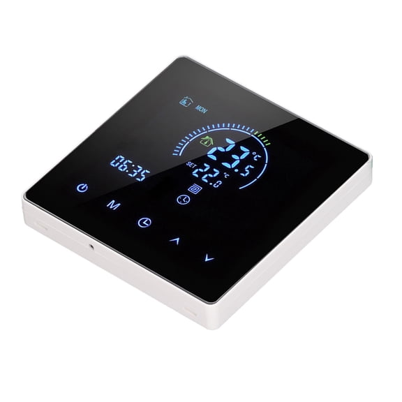 UsilkU Digital Thermostat Touch Color Screen LCD Display Water Heating Boiler 1.6x3.4x3.4 inches / 4.1x8.6x8.6 cm Precision Intelligent Temperature Controller, White Regular Model