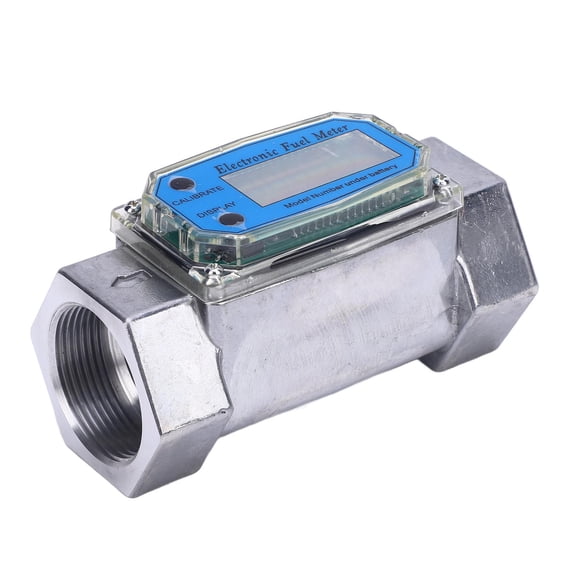 UsilkU Digital Turbine Fuel Flow Meter Metal Multifunctional Water Gas Oil Fuel Transfer Pump Meter 1.8 in / 45mm